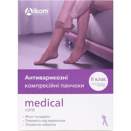 Антиварикозні панчохи medical care 	 відкритий мисок 	 клас компресії II Алком 00202