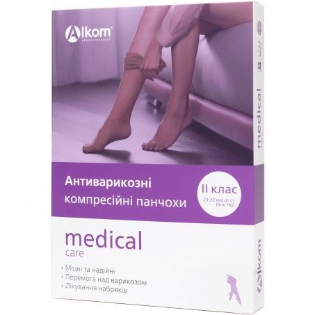 Антиварикозні панчохи medical care 	 закритий мисок 	 клас компресії II Алком 00212