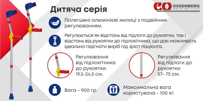 Підлокітна милиця для дітей Kiddy Line 241 DSK combi